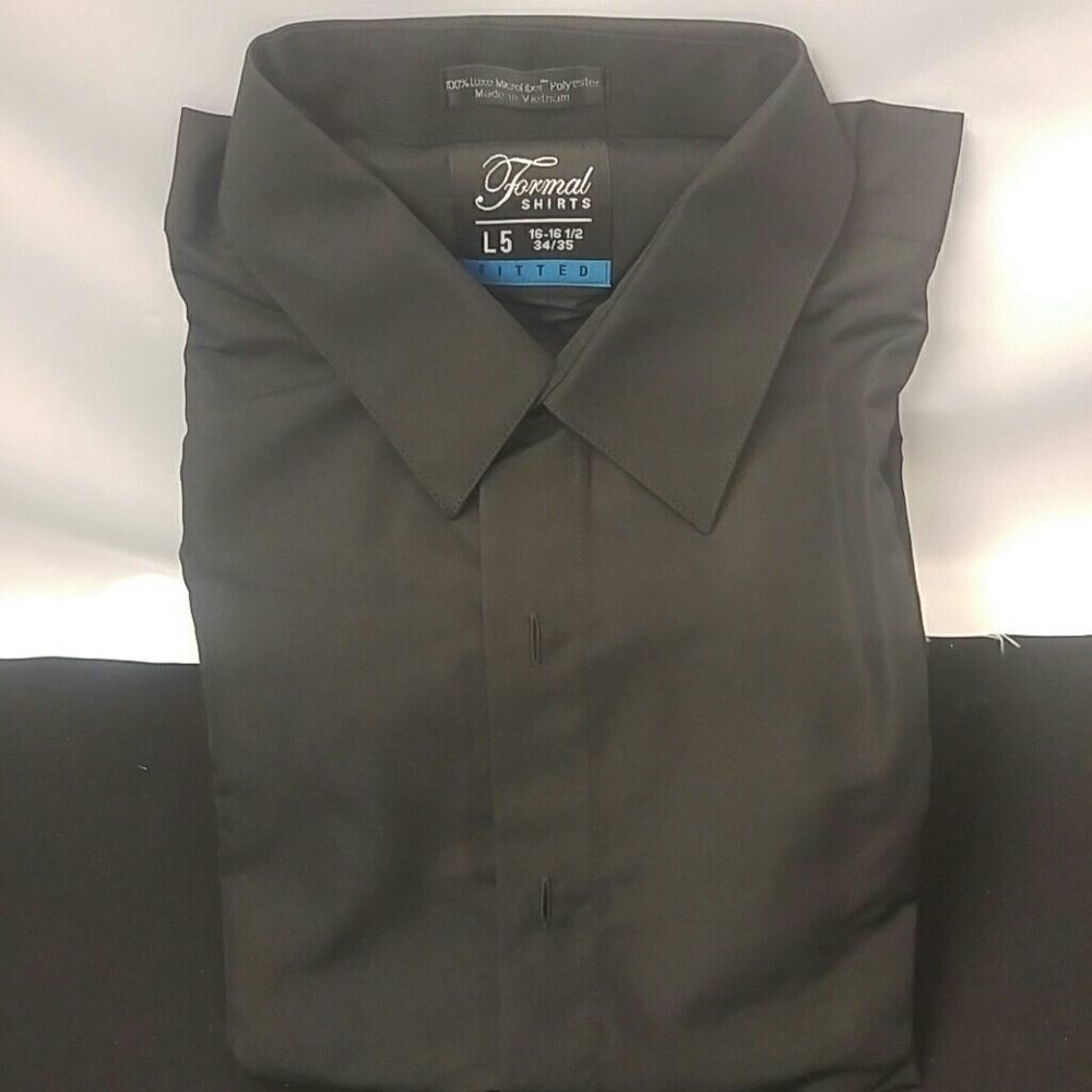 MEN'S SLIM FIT BLACK MICROFIBER  SHIRT BY FORMAL SHIRTS